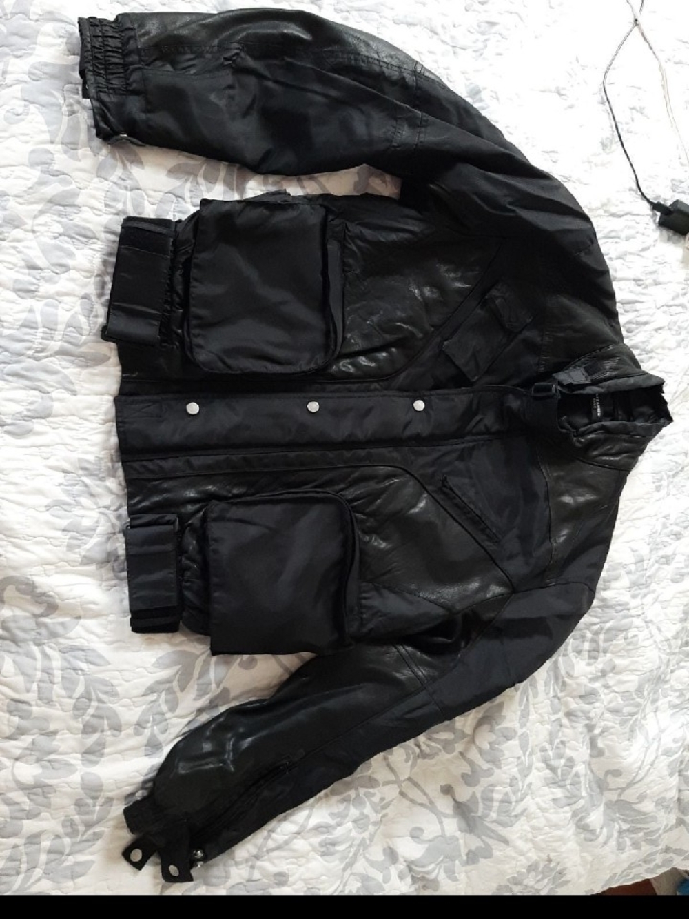 Gazzarrini Black Men's Bomber Jacket with Utility Pockets